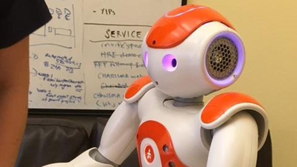 Comedy performing robot AI Ginger. Comedy performing robot AI Ginger.