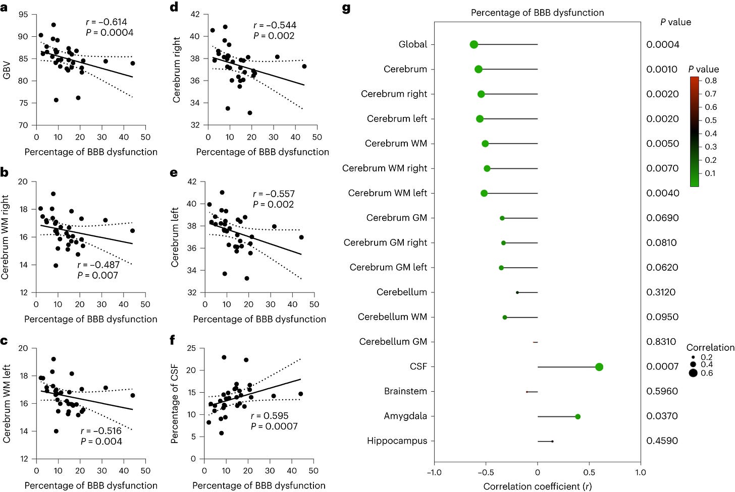 Fig. 4: BBB permeability is associated with structural brain changes.