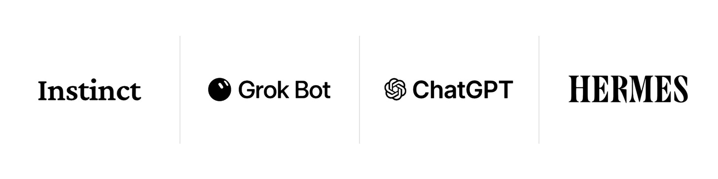 Four AI agent logos