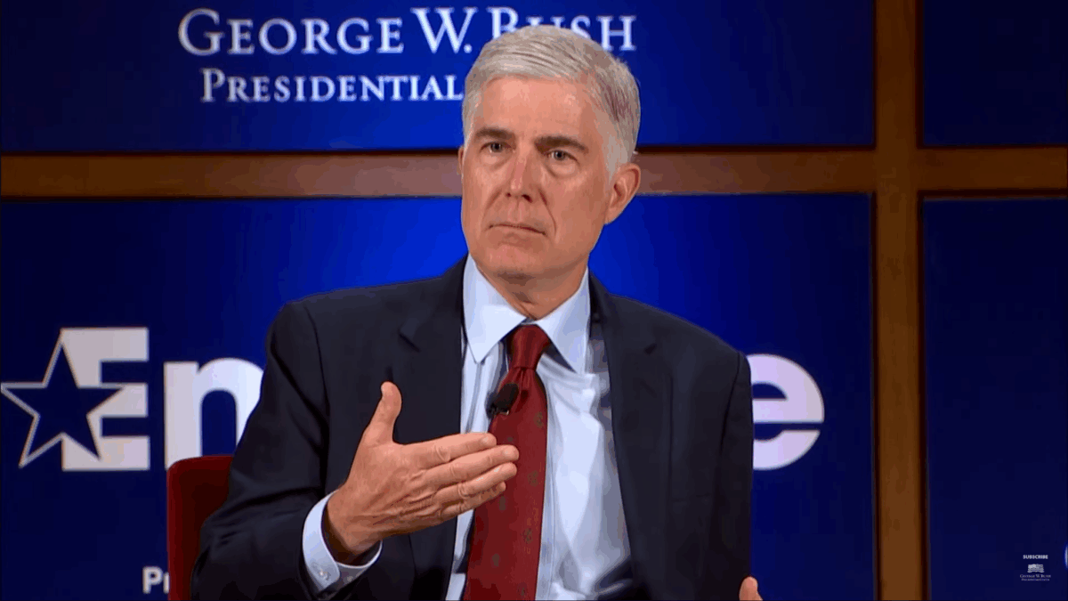 Neil Gorsuch speaking at an event.