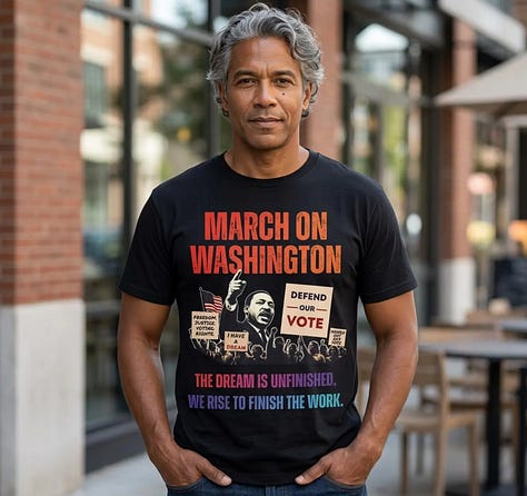Support the March on Washington, defend the vote, and help us mobilize. Shop our new shirt and rise with us to finish the work.
