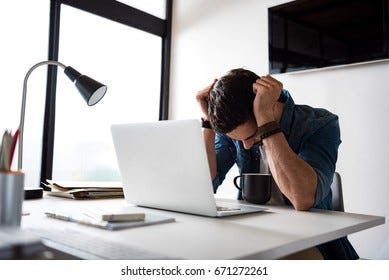 Sad Man Working Office Stock Photo 671272261 | Shutterstock