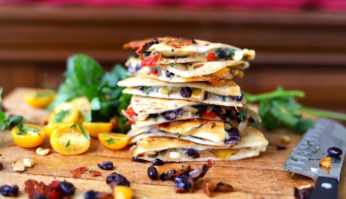 Butternut and Black Bean Quesadillas, Cook the Vineyard