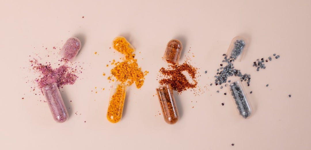 A group of pills sitting next to each other