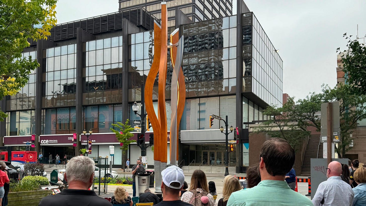 Unveiling of the Wood Gate at King William and James Street North in 2024 Unveiling of the Wood Gate at King William and James Street North in 2024