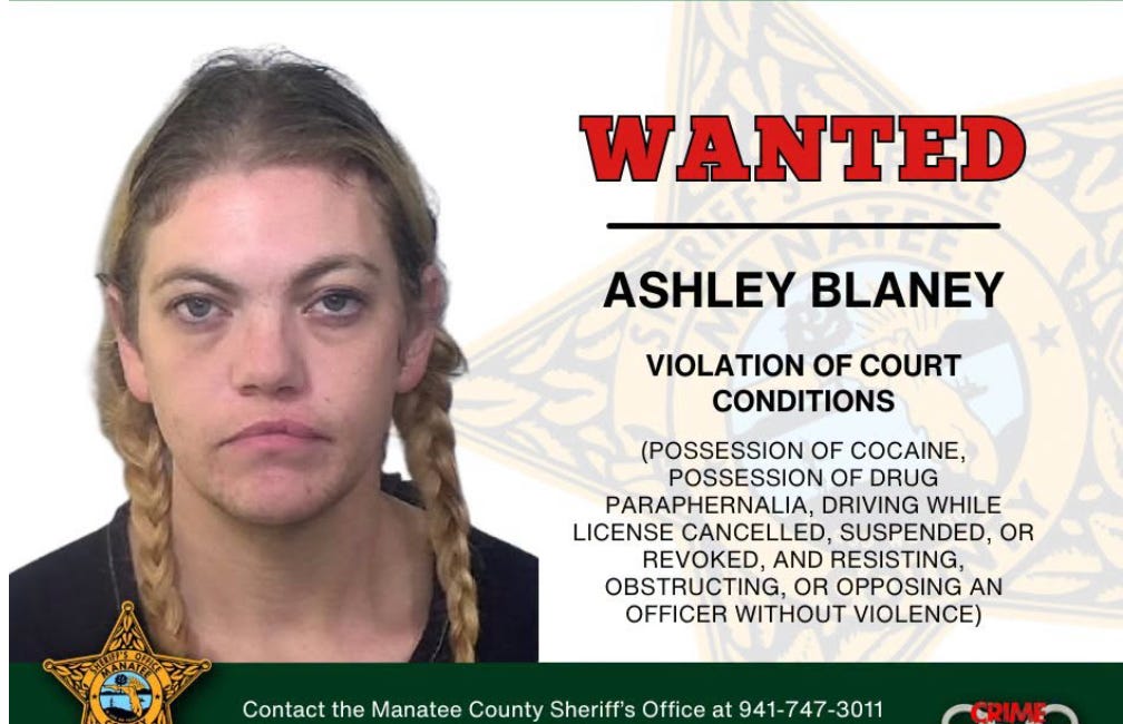 Manatee County Deputies Seek Public’s Help Locating Wanted Woman Ashley Blaney