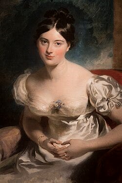 Portrait of the Countess of Blessington. Painted by Thomas Lawrence in 1822.