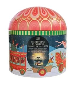 M&S Shortbread Projector Musical Tin Christmas is Coming 350g New Sealed  - Picture 1 of 6