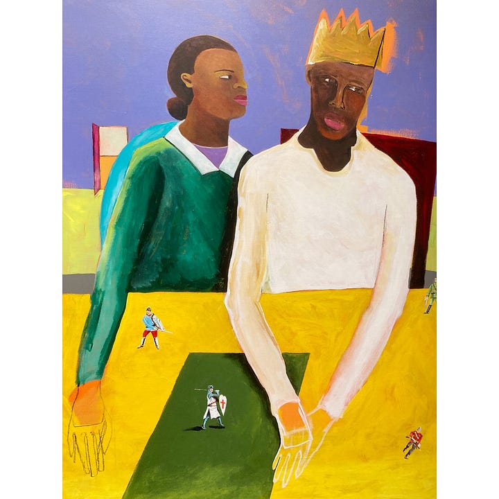 Figurative and narative paintings by Lubaina Himid