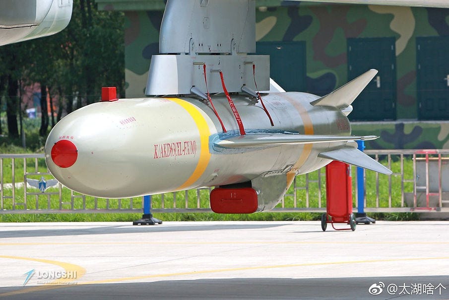 A KD-63 air-launched cruise missile. Note the air intake and heavily revised airframe with cruciform rear wings. A KD-63 air-launched cruise missile. Note the air intake and heavily revised airframe with cruciform rear wings.