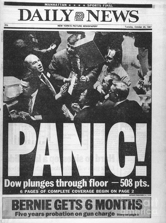 Daily News Headlines During 1987 Stock by Bettmann