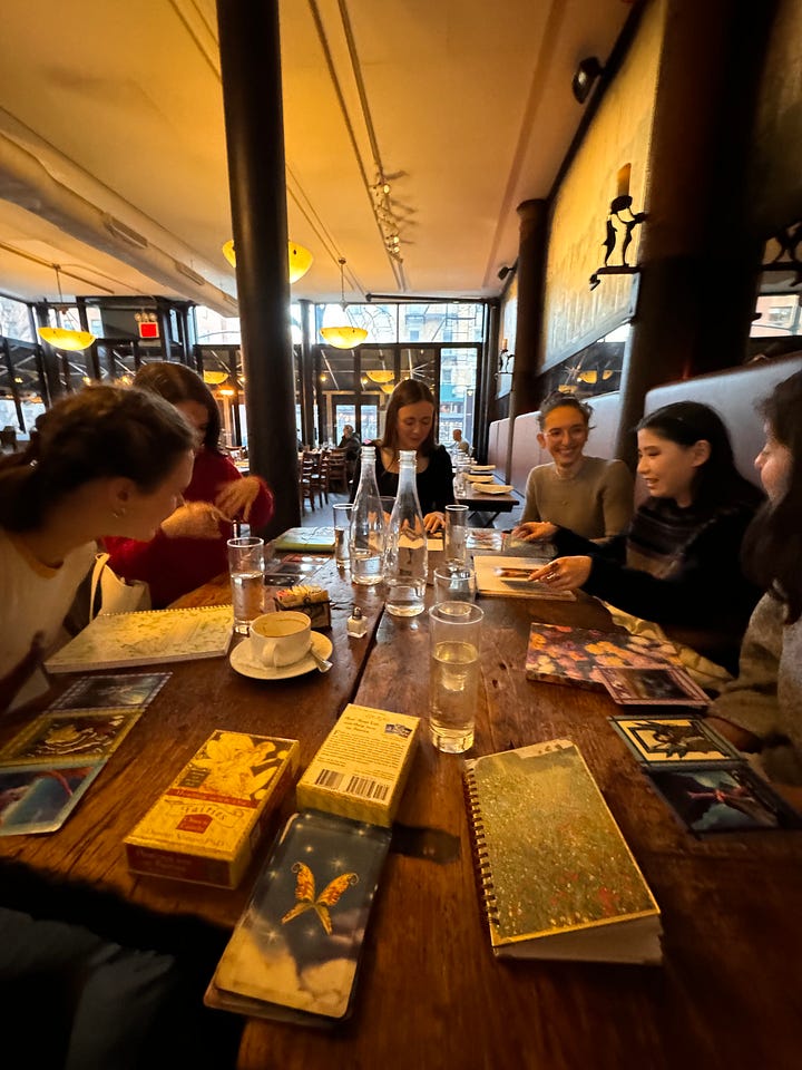 Photos from January of book club and sketching