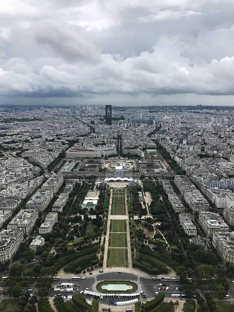 The author's pictures at the Louvre, Montremarte, Moulin rouge, and some city views