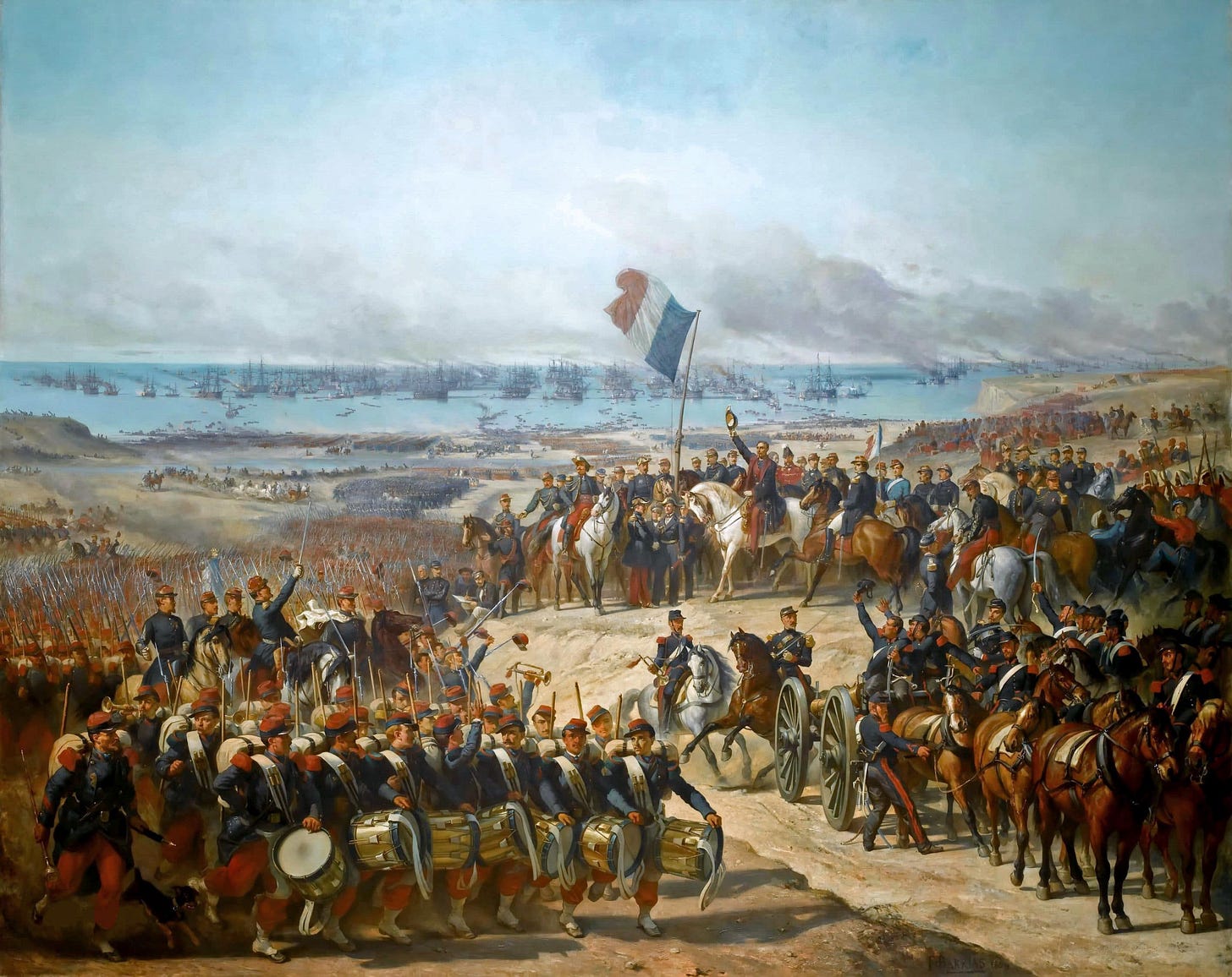 Landing of the French Troops at Old Port, Crimea, 14th September 1854, Félix-Joseph Barrias, 1859
