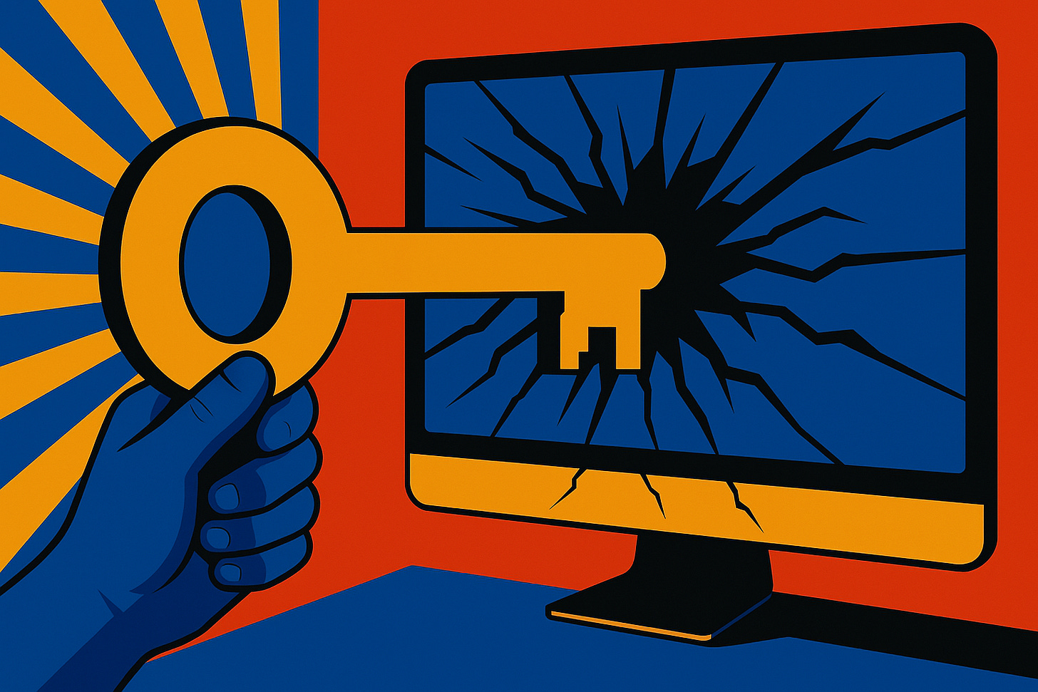 A key smashing a screen