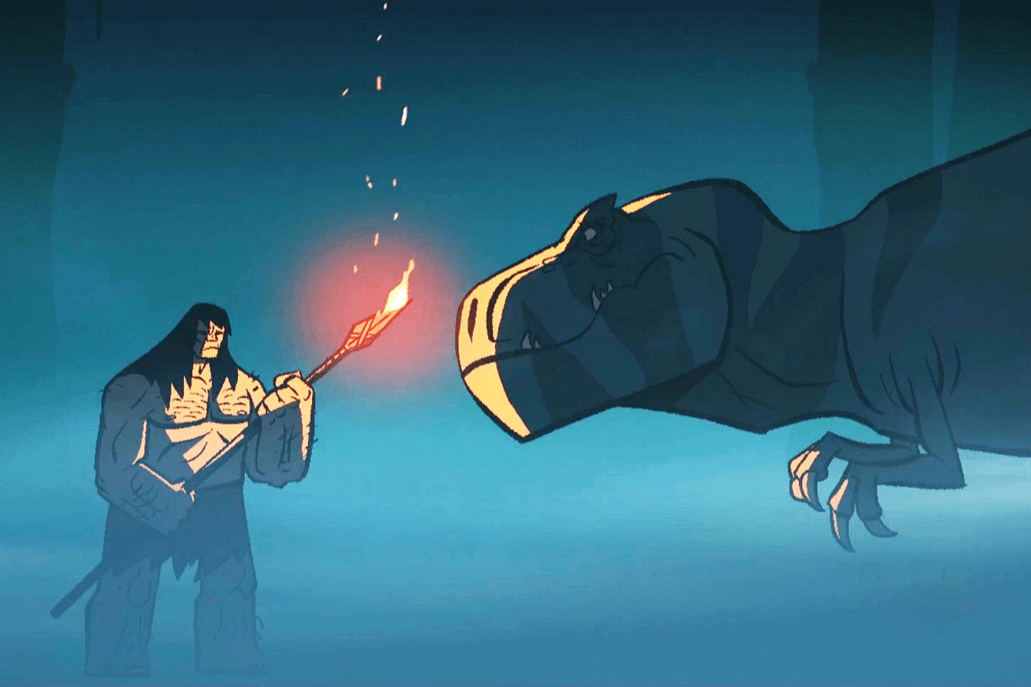 A scene from Primal. A scene from Primal.