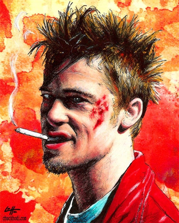 Fight Club - Tyler Durden Edward Norton Cult Project Mayham Brat Pitt Blood  Chuck Pahahniuk Violence Dark Pop Marla Singer - Etsy