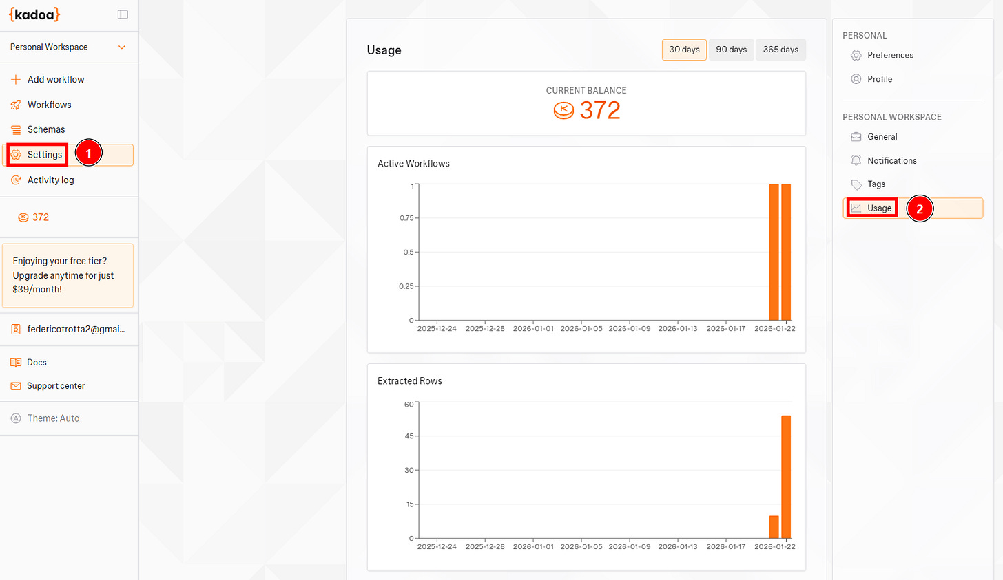 Kadoa’s tokens usage page by Federico Trotta Kadoa’s tokens usage page by Federico Trotta