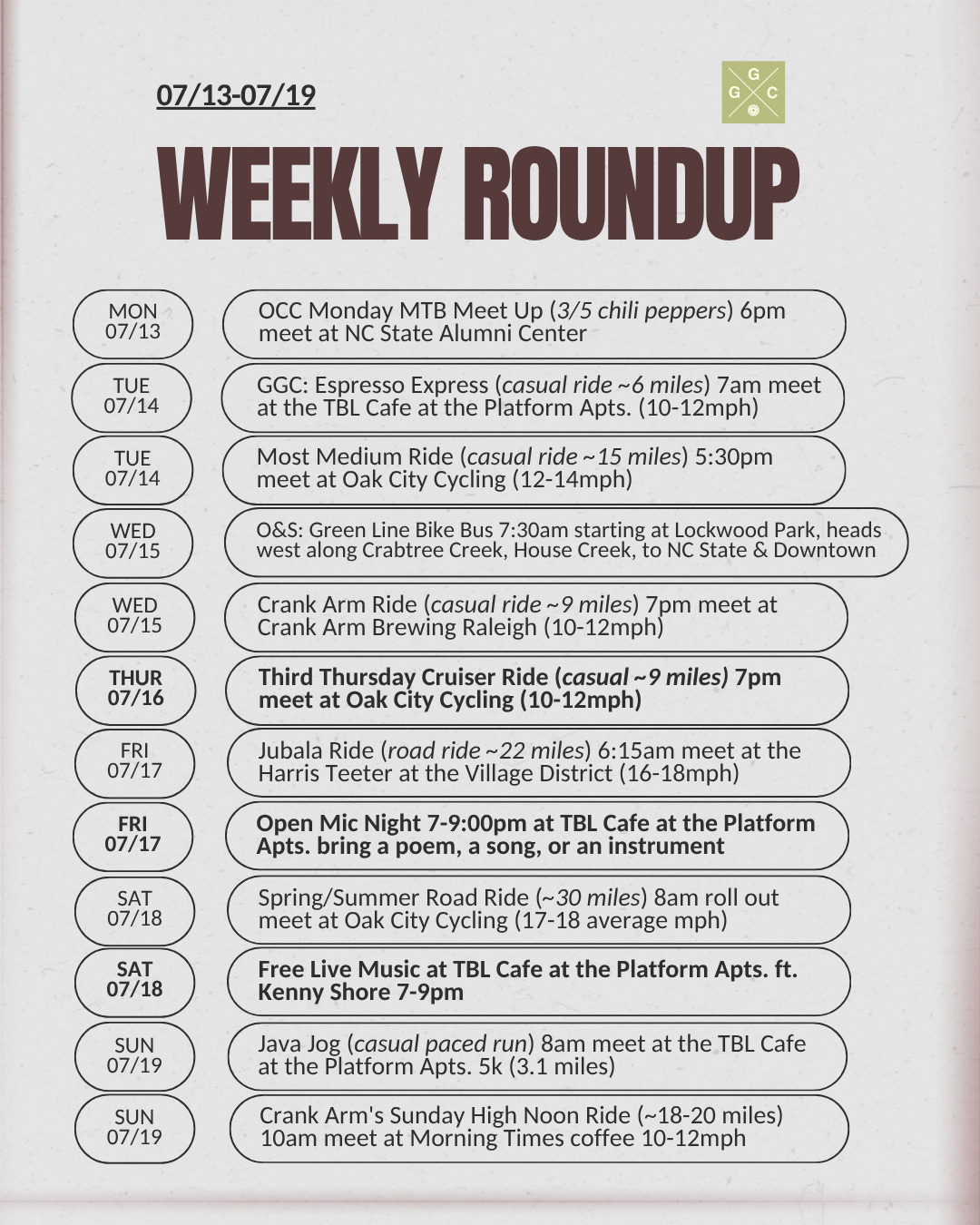 Weekly Roundup: July 13-19 Weekly Roundup: July 13-19