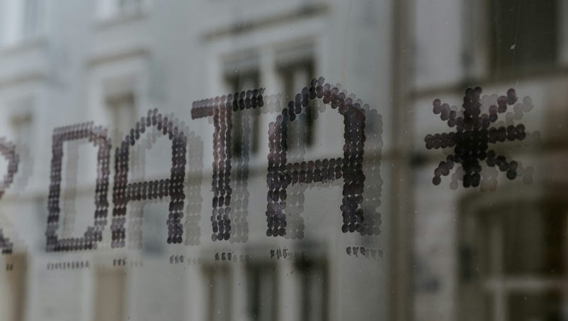 The word Data written on glass.