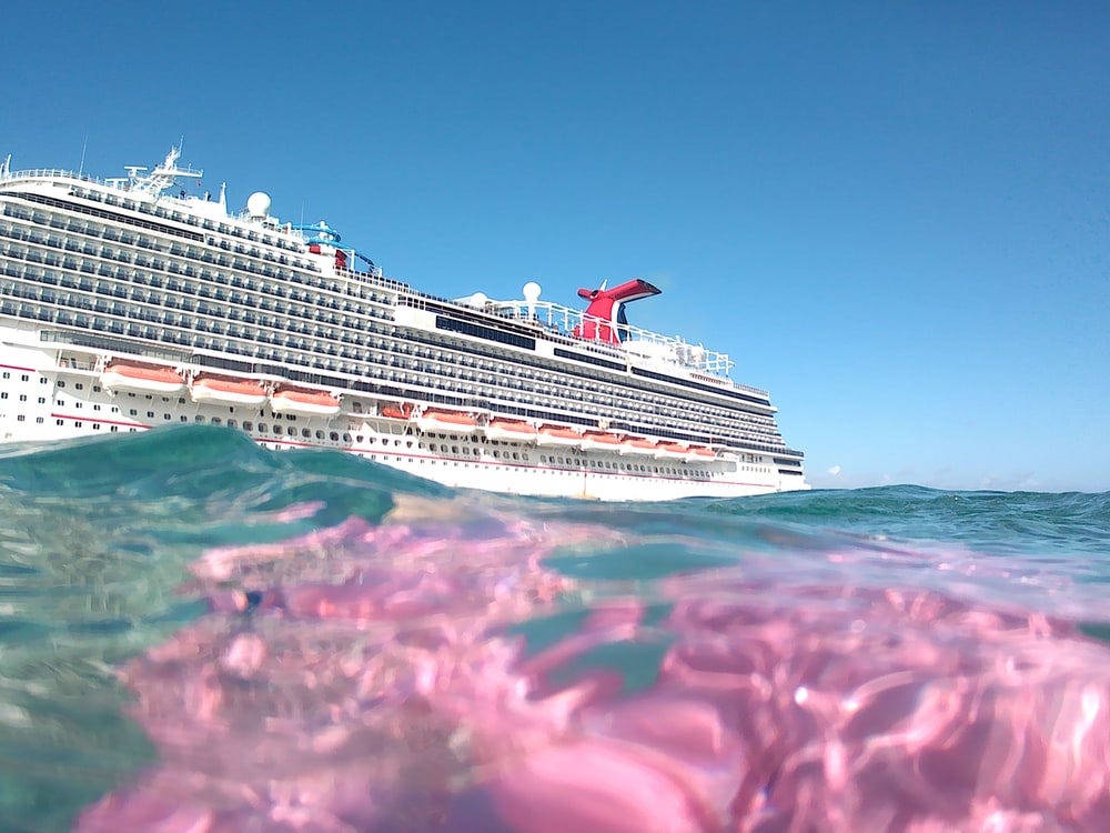 cruise ship during daytim cruise ship during daytim