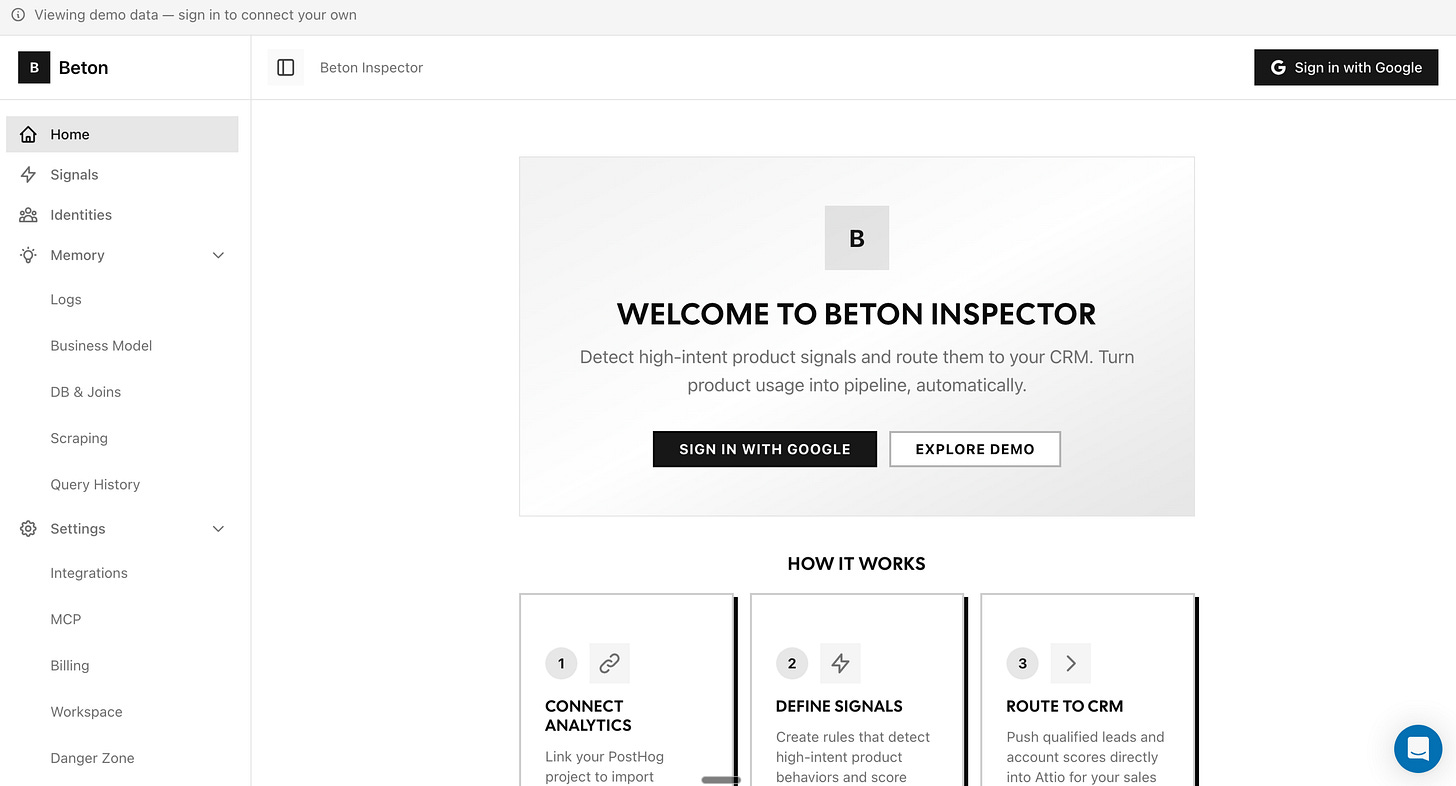Beton's new user interface