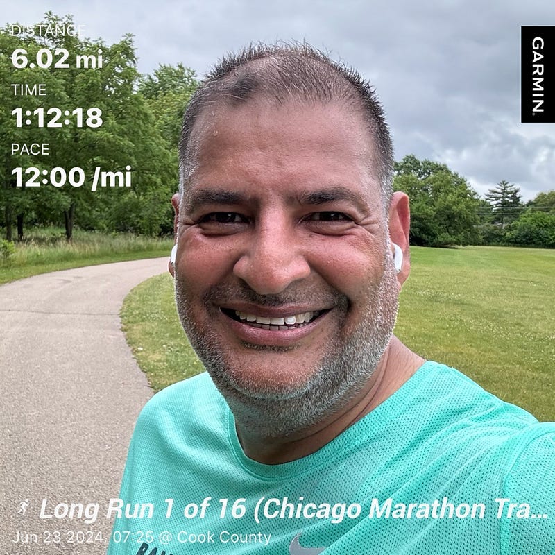Long run for Week 1 (Photo by Author)