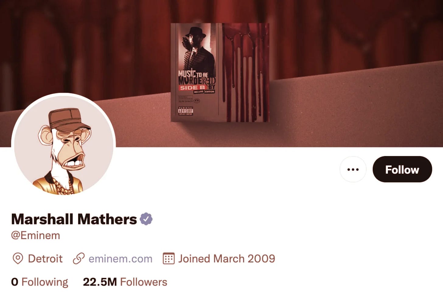 Eminem quickly made his Bored Ape his profile picture on Twitter. Eminem quickly made his Bored Ape his profile picture on Twitter.