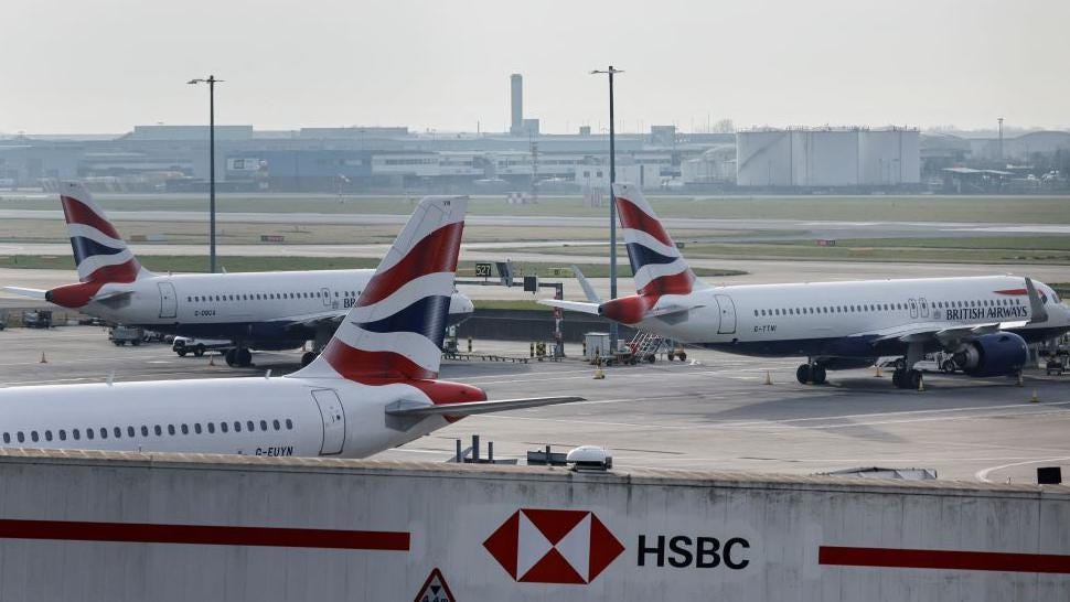Planes on the tarmac at Heathrow 