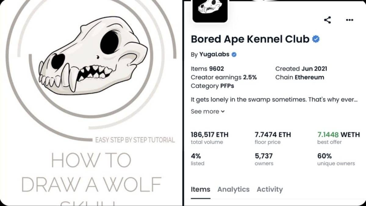 Yuga Labs BAKC wolf skull logo