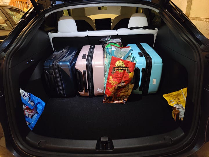 Packing a Tesla Model Y for a Ski trip