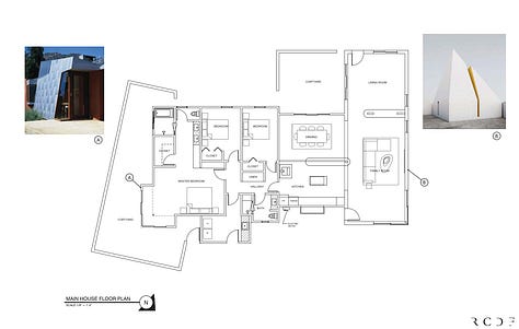 Screenshot images of architectural and mood design inspiration boards for future-state Jackrabbit Studios.
