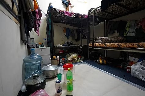 The place were some of the migrants workers of Aramco Stadium live. (Source: Daily Mail)