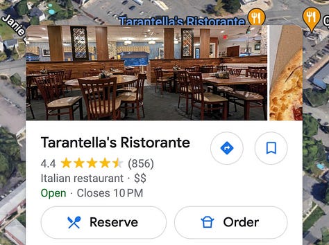 Map info for KARNAK Corp., manufacturers of liquid-applied roofing solutions, building envelope, and waterproofing products, The Hair Tailors hair salon, The Gran Centurions banquet hall, Tarantella's Ristorante, and Hooks Towing.