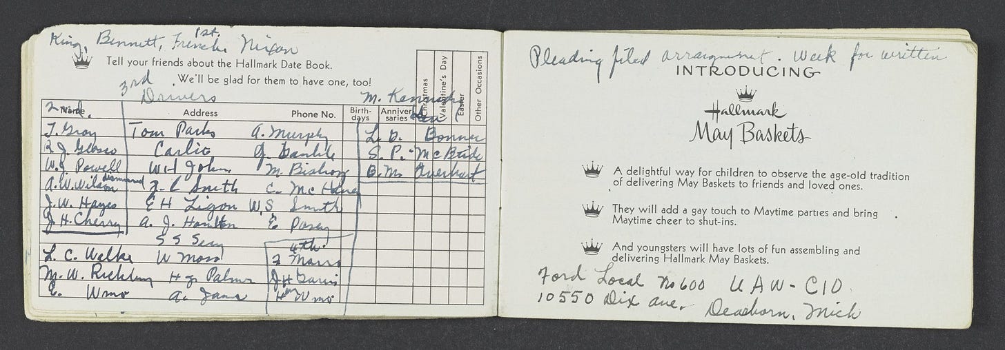 A notebook used by Rosa Parks to record the contact information for some of the carpool drivers for the Montgomery Bus Boycott. A notebook used by Rosa Parks to record the contact information for some of the carpool drivers for the Montgomery Bus Boycott.