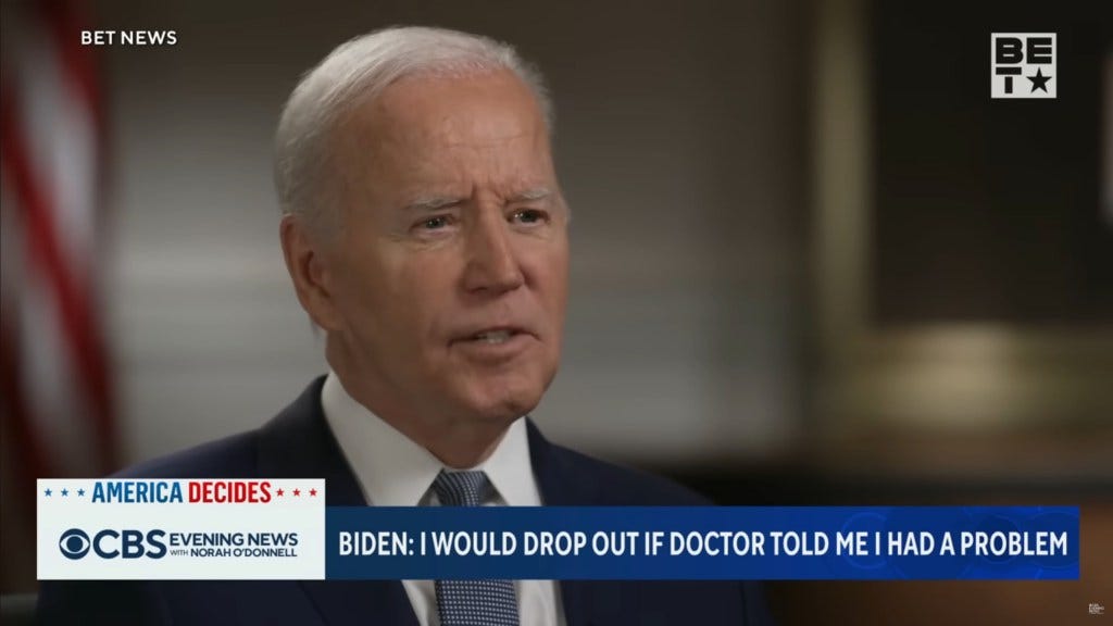 Biden says 'medical condition' could prompt him to drop out 'if doctors  came to me'