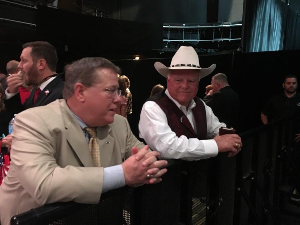Lobbyist Todd Smith, left, with Texas Agriculture Commissioner Sid Miller. Lobbyist Todd Smith, left, with Texas Agriculture Commissioner Sid Miller.