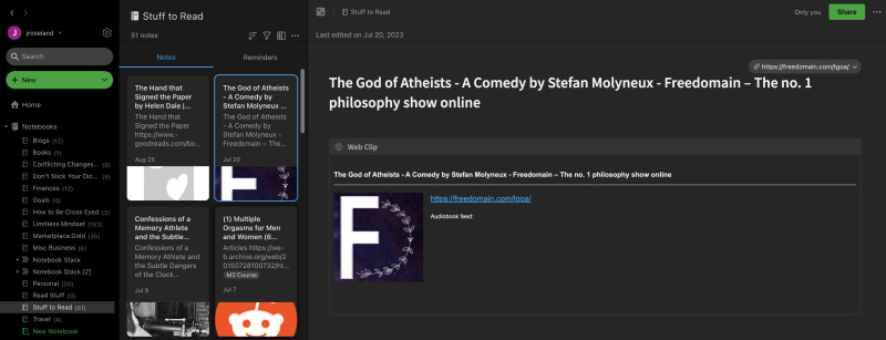 Stuff to read Evernote folder Stuff to read Evernote folder