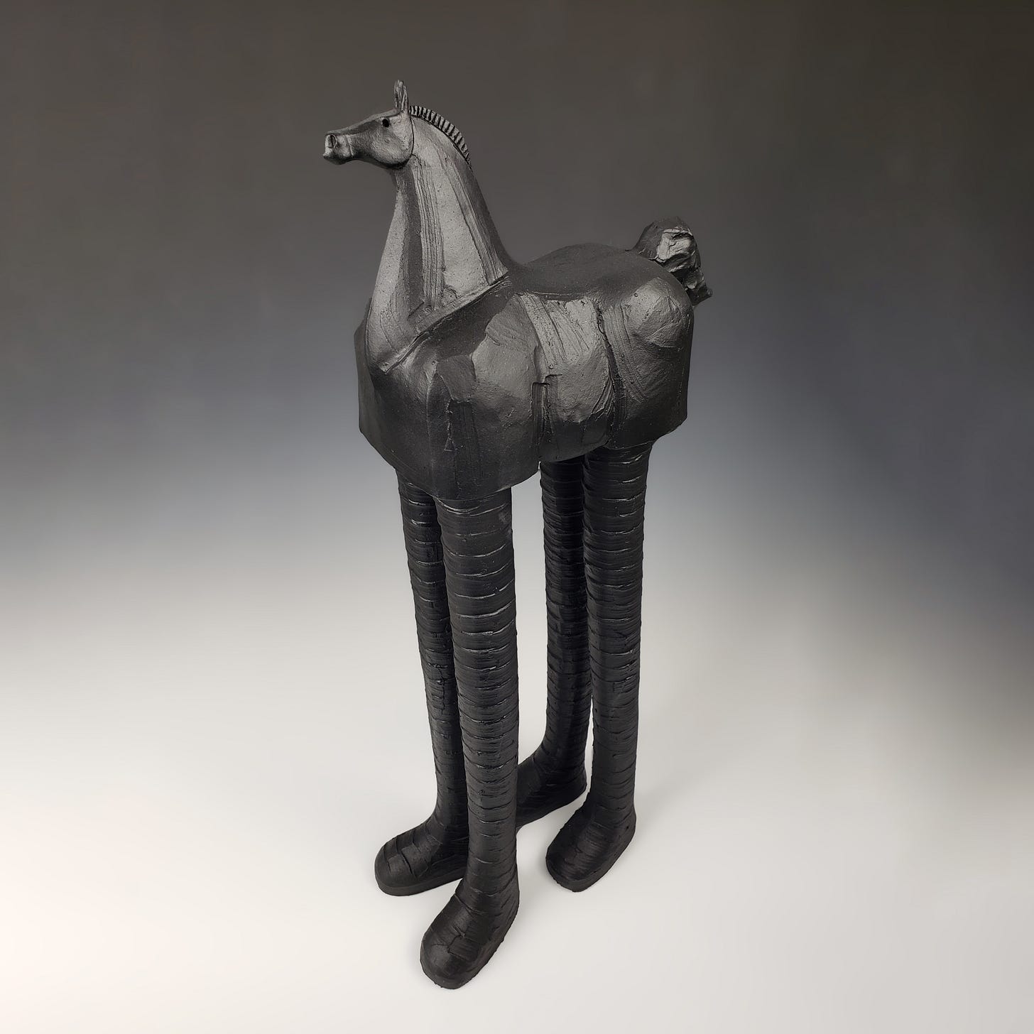 Austyn Taylor Chess Not Checkers Tall Horse Sculpture at Poet and the Bench