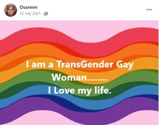 A rainbow colored waves with white text

Description automatically generated