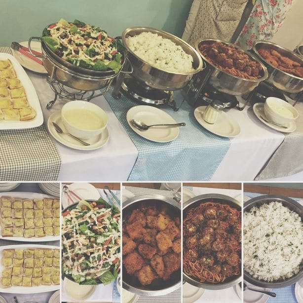 Stacy’s BGC baby shower party package menu