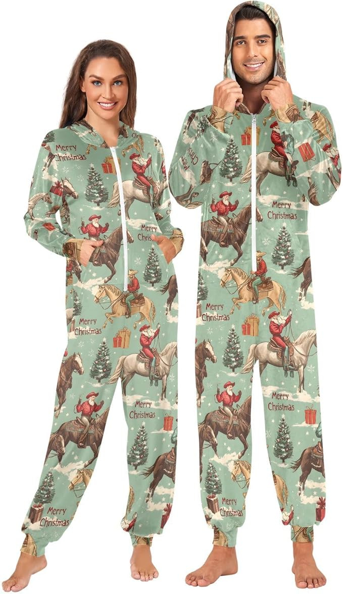 ALAZA Unisex Adult Onesie Pajamas for Women Men Long Sleeve Jumpsuits Sleepwear with Pockets Hooded Homewear XS-3XL ALAZA Unisex Adult Onesie Pajamas for Women Men Long Sleeve Jumpsuits Sleepwear with Pockets Hooded Homewear XS-3XL