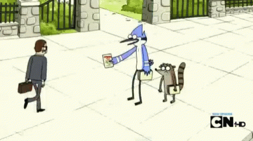 a cartoon of a man with a briefcase and a flyer that says zombiebyte a cartoon of a man with a briefcase and a flyer that says zombiebyte