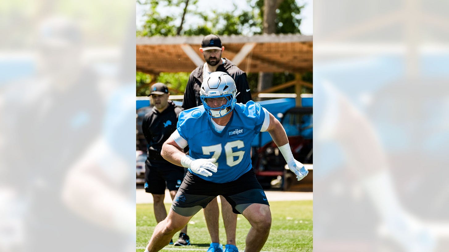 Blake Miller practicing at Detroit Lions OTA 2026 Blake Miller practicing at Detroit Lions OTA 2026