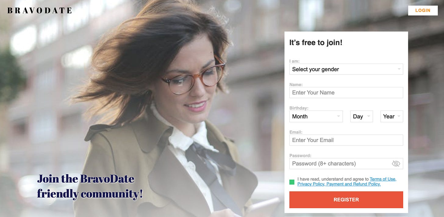 BravoDate website. BravoDate website.