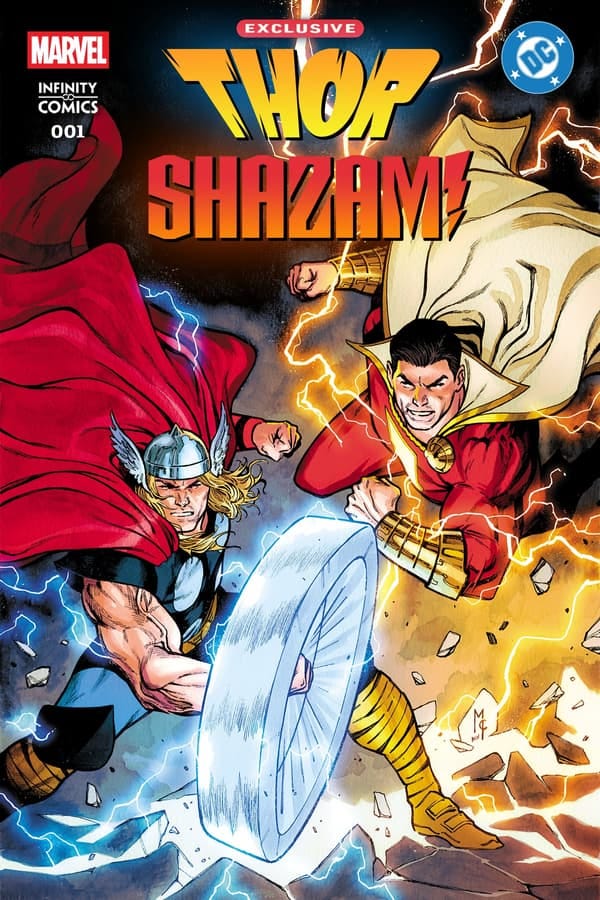 MARVEL/DC THOR/SHAZAM! INFINITY COMIC (2025) #1 cover by Martín Cóccolo