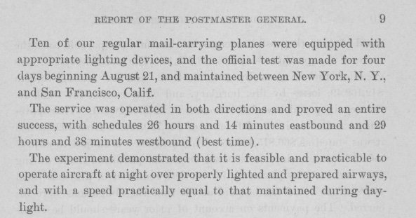 clipping from Report of Postmaster General