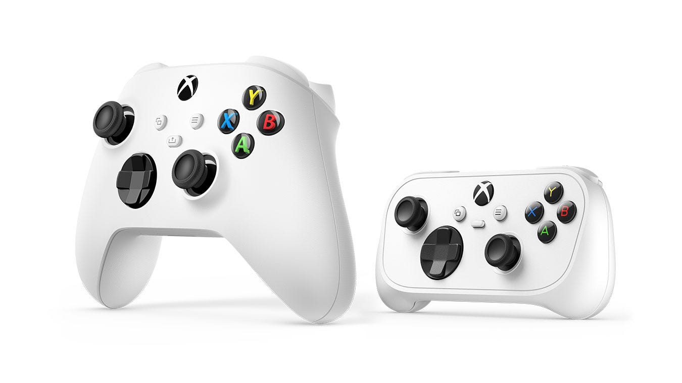 Xbox Wireless Controller next to Xbox Nano Controller Xbox Wireless Controller next to Xbox Nano Controller