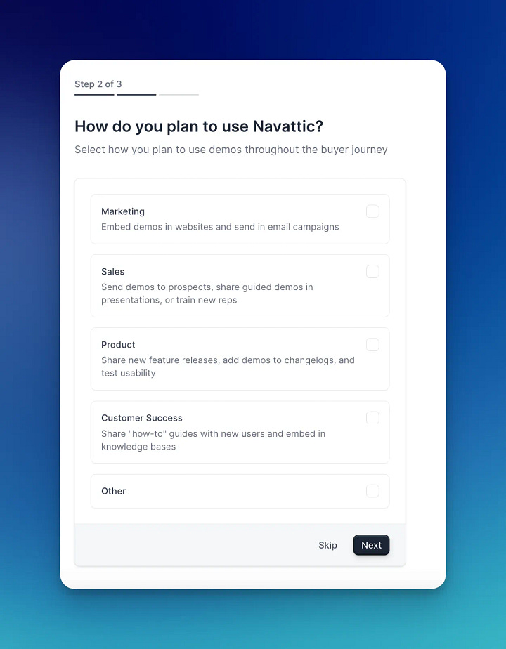 Onboarding questions
