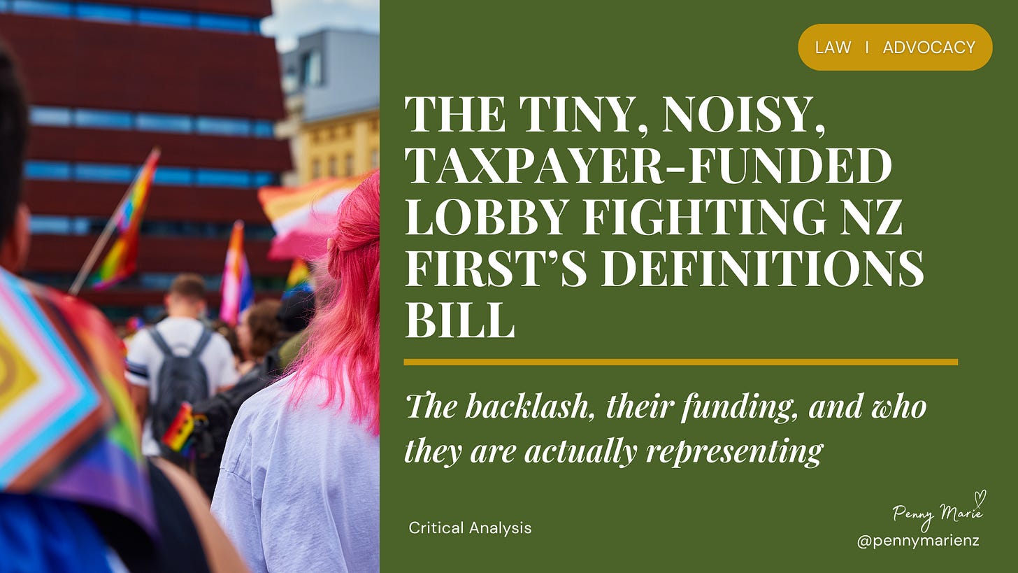 The Tiny, NOISY, Taxpayer-Funded Lobby Fighting NZ First’s Definitions Bill The Tiny, NOISY, Taxpayer-Funded Lobby Fighting NZ First’s Definitions Bill